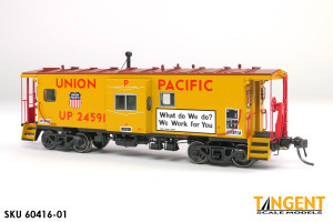 Tangent ~ HO Scale ~ Union Pacific #24591 ~ 1981+ “We Work for You” w/ Red-Green Lights ICC Rock Island Bay Window Caboose ~ 60416-01