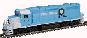 Atlas ~ HO Scale ~ EMD GP38 ~ DC Version with Ditch Lights ~ Master Silver ~ Rock Island #4373 ~ 10004064