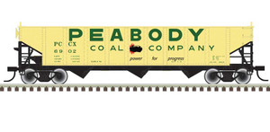 Atlas ~ HO Scale ~ Trainman ~ AAR 70-Ton 9-Panel 3-Bay Open Hopper ~ Peabody Coal Co. #6933 ~ 20006919