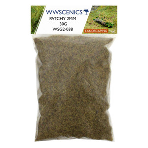 WWScenics ~ Any Scale ~ Patchy Static Grass ~ 2mm Fibers ~ 30g ~ WSG2038