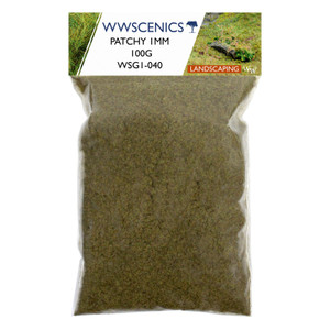 WWScenics ~ Any Scale ~ Patchy Static Grass ~ 1mm Fibers ~ 100g ~ WSG1040