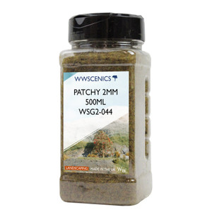 WWScenics ~ Any Scale ~ Patchy Static Grass ~ 2mm Fibers ~ 500ml Canister ~ WSG2044