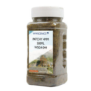 WWScenics ~ Any Scale ~ Patchy Static Grass ~ 4mm Fibers ~ 500ml Canister ~ WSG4044