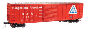 WalthersMainline ~ HO Scale ~ 50' ACF Boxcar ~ Ready to Run ~ Bangor & Aroostook #5674 ~ 910-1878