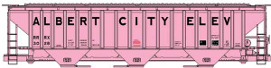 Accurail ~ HO Scale ~ Pullman-Standard 4750 3-Bay Covered Hopper ~ Kit ~ Albert City Elevator RRRX ~ #3028 ~ 81821