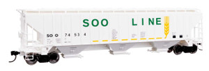WalthersMainline ~ HO Scale ~ Trinity 4750 3-Bay Covered Hopper ~ Ready to Run ~ Soo Line #74591 ~ 910-49075