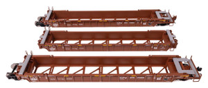 WalthersMainline ~ HO Scale ~ NSC Articulated 3-Unit 53' Well Car ~ Ready-to-Run ~ Canadian National GTW #676008 ~ 910-55820