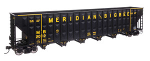 WalthersMainline ~ HO Scale ~ 73' Wood Chip Hopper ~ Ready-to-Run ~ Meridian & Bigbee #2012 ~ 910-56351