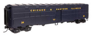 Walthers Proto ~ HO Scale ~ CBQ-Style Express Boxcar Troop Kitchen Conversion ~ Ready to Run ~ Chicago & Eastern Illinois #24 ~ 920-10830