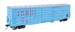 WalthersMainline ~ HO Scale ~ 50' Waffle Side Boxcar ~ Ready To Run ~ Aberdeen & Rockfish #1534 ~ 910-46703