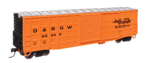 WalthersMainline ~ HO Scale ~ 50' Waffle Side Boxcar ~ Ready To Run ~ Denver & Rio Grande Western #65303 ~ 910-46711