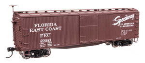 WalthersMainline ~ HO Scale ~ 40' Double Sheathed Wood Boxcar ~ Ready To Run ~ Florida East Coast #20644 ~ 910-40182