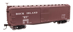 WalthersMainline ~ HO Scale ~ 40' Double Sheathed Wood Boxcar ~ Ready To Run ~ Rock Island #155037 ~ 910-40197