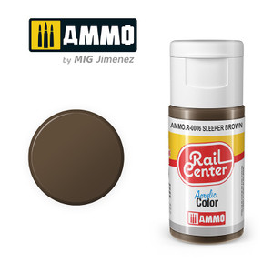 Ammo MIG ~ All Scale ~ RAIL CENTER ~ Sleeper Brown ~ 15mL ~ R-0006