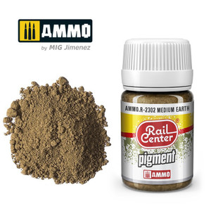 Ammo MIG ~ All Scale ~ RAIL CENTER ~ Pigment Medium Earth ~ 35mL ~ R-2302
