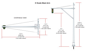 Woodland Scenics ~ O Scale ~ Mast Arm Traffic Lights ~ pkg(4) ~ JP5666