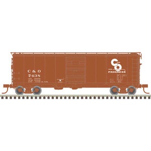 Atlas ~ HO Scale ~ 40' Steel Boxcar ~ Ready to Run ~ Master ~ Chesapeake & Ohio #7451 ~ 20007765