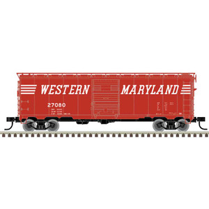 Atlas ~ HO Scale ~ 40' Steel Boxcar ~ Ready to Run ~ Master ~ Western Maryland #28121 ~ 20007777