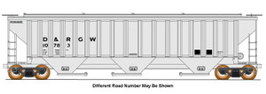 Intermountain ~ N Scale ~ Trinity Rib-Side Hopper ~ Rio Grande DRGW #10783 ~ 672306-01