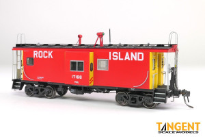 Tangent ~ HO Scale ~ Rock Island #17158 ~ “Delivery 12-1967” w/ Red-Green Lights ICC Rock Island Bay Window Caboose ~ 60410-04
