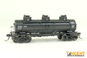 Tangent ~ HO Scale ~MOBX “Black Lease” 1960+ GA 6,000 Gal 3-Compartment Tank Car #302 ~ 11527-01