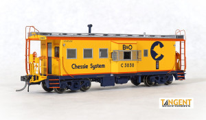 Tangent ~ HO Scale ~ I-18 Steel Bay Window Caboose ~ Chessie System #C-3023 ~ 60029-01
