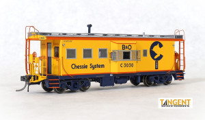 Tangent ~ HO Scale ~ I-18 Steel Bay Window Caboose ~ Chessie System #C-3030 ~ 60029-03