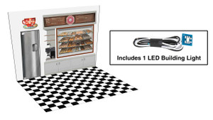 Walthers Cornerstone ~ HO Scale ~ Hole-In-One Donut Shop ~ Spaces ~ Interior Lighting and Detail Insert ~ 933-4702