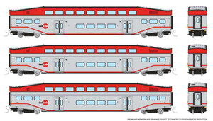 Rapido ~ N Scale ~ Bilevel Commuter Car ~ CalTrain Set #3 (Coaches: #230, #233, #235) ~ 546009