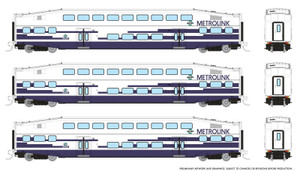 Rapido ~ N Scale ~ Bilevel Commuter Car ~ Metrolink Set #3 (Coaches: #183, #195, #208) ~ 546021