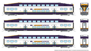 Rapido ~ N Scale ~ Bilevel Commuter Car ~ West Coast Express Set #1 (Cab: #108 Coaches: #304 #308) ~ 546031