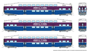 Rapido ~ N Scale ~ Bilevel Commuter Car ~ Altamont Corridor Express ~ Set #3 (Coaches: #3214, #3218, #3221) ~ 546003