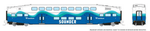 Rapido ~ N Scale ~ Bilevel Commuter Coach ~ Seattle Sounder #409 ~ 546024