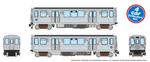 Rapido ~ N Scale ~ CTA 2600-series L ~ 4-Car Set(DC/DCC/Sound) ~ Chicago CTA ~ 588504