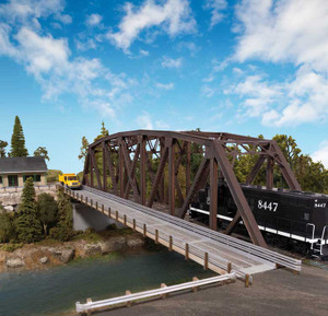 Walthers Cornerstone ~ HO ~ Truss Railroad Bridge with Roadway ~ Kit ~ 933-4253