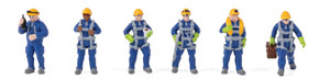 Walthers SceneMaster ~ HO Scale ~ Wind Turbine Technicians ~ pkg(6) ~ 949-6209