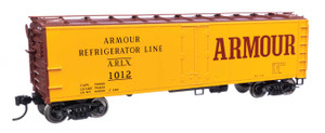 Walthers Mainline ~ HO Scale ~ 40' Steel Reefer with Dreadnaught Ends ~ Armour Refrigerator Line #1012 ~ 910-41401