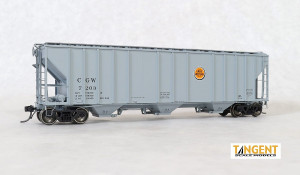 Tangent ~ HO Scale ~ GATC 4500 Covered Hopper ~ Chicago Great Western #7223 ~ 28012-06