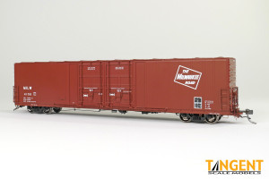 Tangent ~ HO Scale ~ Thrall 60′ Double Plug Door Box Car ~ Milwaukee Road #4155 ~ 34016-04