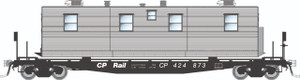 Rapido ~ HO Scale ~ F30A 50' Flat Car w/Camp Van ~ Canadian National MOW #424873 ~ 138114-424873