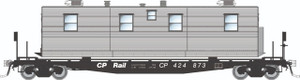 Rapido ~ HO Scale ~ F30A 50' Flat Car w/Camp Van ~ Canadian National MOW #424874 ~ 138114-424874