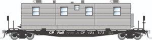 Rapido ~ HO Scale ~ F30A 50' Flat Car w/Camp Van ~ Canadian National MOW #424884 ~ 138114-424884
