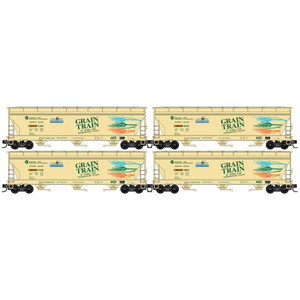 Micro Trains ~ N Scale ~ CBRW Grain Train 4-Car Runner Pack #244 ~ 98300244
