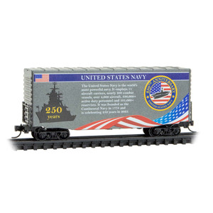 Micro Trains ~ N Scale ~ 40' Boxcar ~ U.S. Navy Anniversary Car ~ 10100842