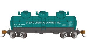 Bachmann ~ N Scale ~ 40' Three-Dome Tank Car ~ Desoto Chemical Coatings #3448 ~ 17161