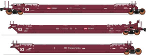 Intermountain ~ HO Scale Maxi IV Intermodal Well Car ~ 3-Unit Set ~ Iowa Interstate #55018 ~ 47354-06
