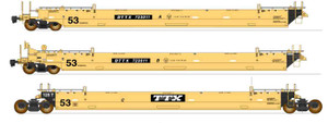 Intermountain ~ HO Scale Maxi IV Intermodal Well Car ~ 3-Unit Set ~ Trailer Train #723011 ~ 47355-07