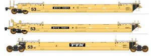 Intermountain ~ HO Scale Maxi IV Intermodal Well Car ~ 3-Unit Set ~ Trailer Train #723135 ~ 47355-08