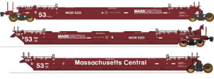 Intermountain ~ HO Scale Maxi IV Intermodal Well Car ~ 3-Unit Set ~ Massachusetts Central #5255 ~ 47357-06