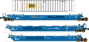 Intermountain ~ HO Scale ~ Maxi IV Intermodal Well Car w/Containers ~ 3-Unit Set ~ Trailer Train #723482 ~ 47356C-01